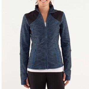 Lululemon Forme Jacket Reversible Slub Denim Limitless Blue/Black Women's Size 8